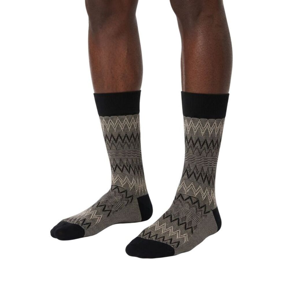 Missoni Black White Mens Chevron Crew Socks-S